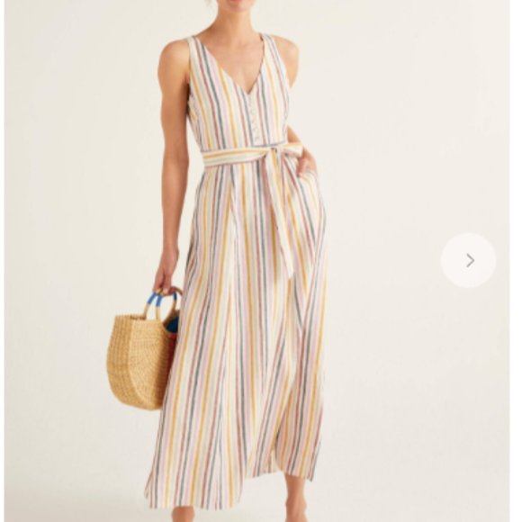 Boden Dresses & Skirts - Boden Striped V-Neck Tie-Waist Maxi Dress in Multicolor